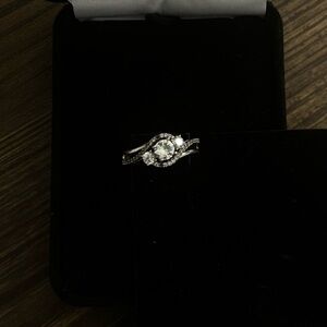 Kay Jewelers White Lab-Created Sapphire Three-Stone Ring Sterling Silver Size 7